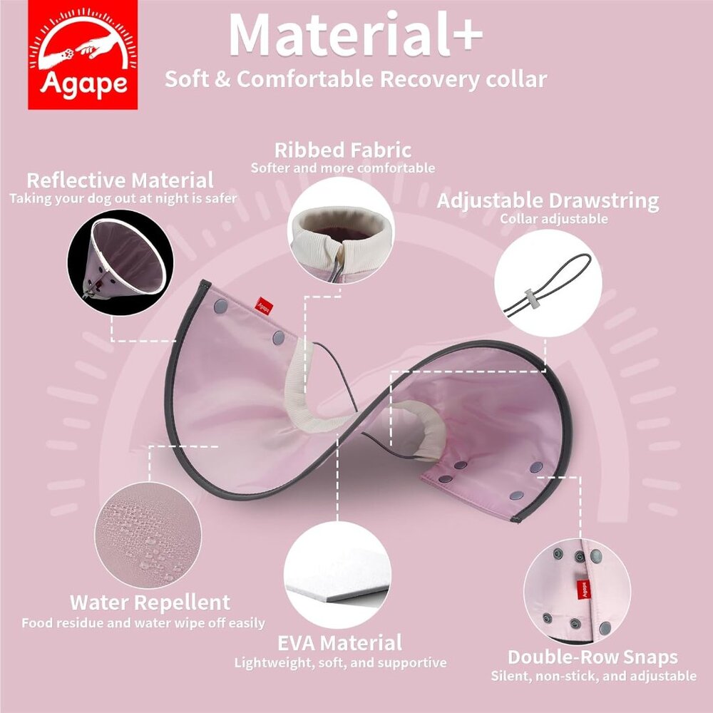 Agape Soft Dog Cone for Small Dogs & Cats, Comfy Dogs Recovery Collar After Surg - Picture 4 of 6